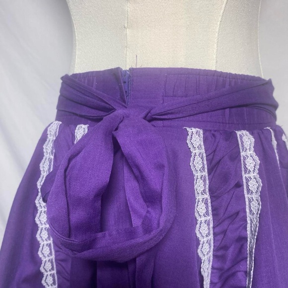 Fashions by Bettye vintage purple white lace square dancing midi skirt - Picture 3 of 8
